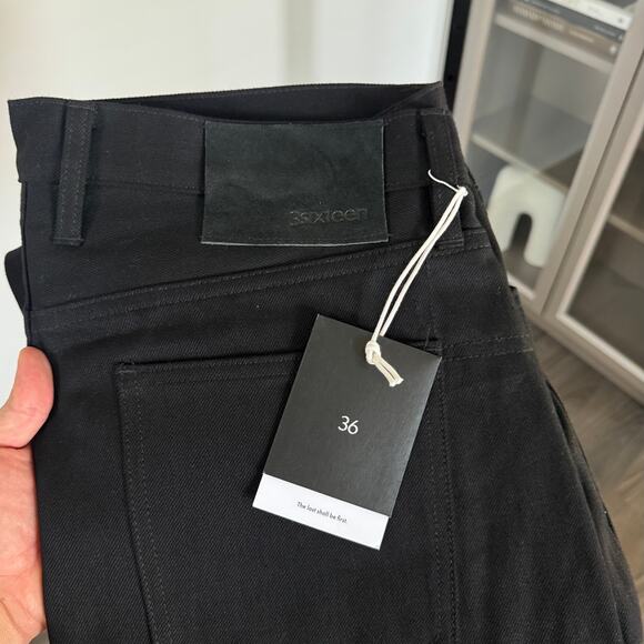 3sixteen Japanese Selvedge Classic Tapered Black Denim Jeans 36 NEW Button Fly - Picture 6 of 7